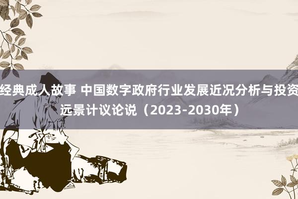 经典成人故事 中国数字政府行业发展近况分析与投资远景计议论说（2023-2030年）