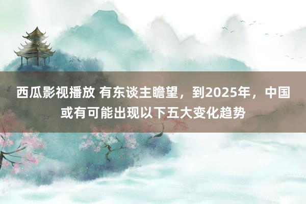 西瓜影视播放 有东谈主瞻望，到2025年，中国或有可能出现以下五大变化趋势