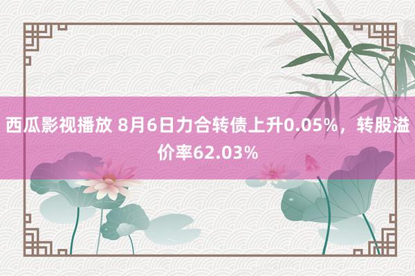 西瓜影视播放 8月6日力合转债上升0.05%，转股溢价率62.03%