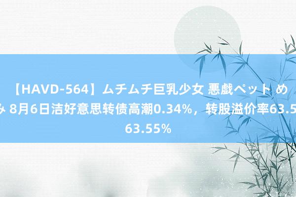 【HAVD-564】ムチムチ巨乳少女 悪戯ペット めぐみ 8月6日洁好意思转债高潮0.34%，转股溢价率63.55%