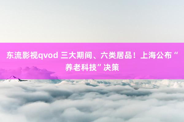 东流影视qvod 三大期间、六类居品！上海公布“养老科技”决策