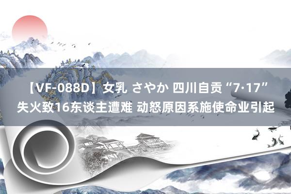 【VF-088D】女乳 さやか 四川自贡“7·17”失火致16东谈主遭难 动怒原因系施使命业引起