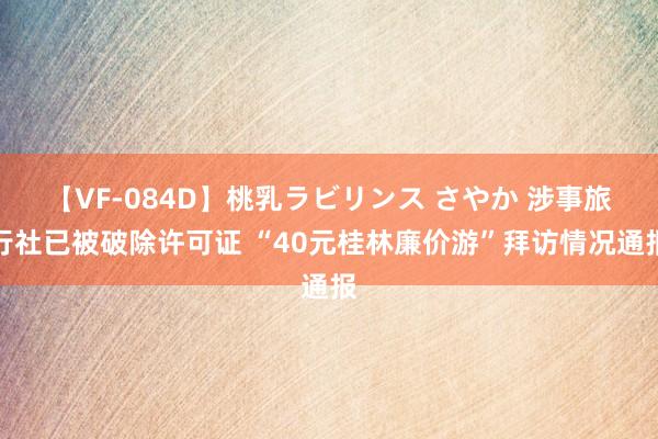 【VF-084D】桃乳ラビリンス さやか 涉事旅行社已被破除许可证 “40元桂林廉价游”拜访情况通报