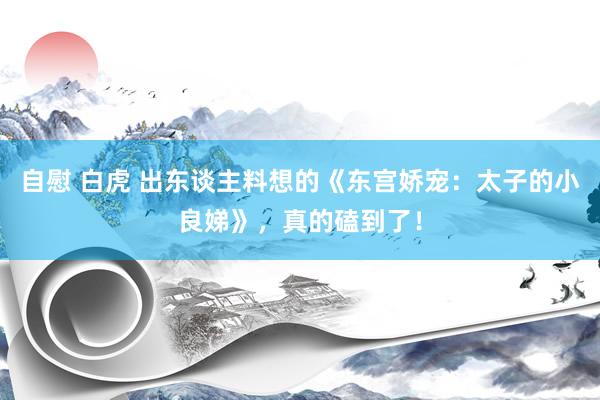 自慰 白虎 出东谈主料想的《东宫娇宠：太子的小良娣》，真的磕到了！