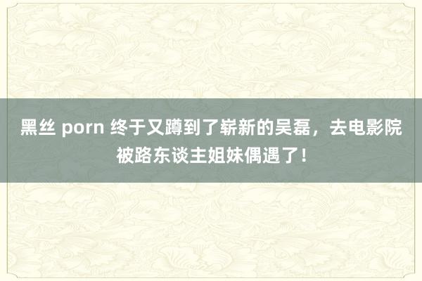 黑丝 porn 终于又蹲到了崭新的吴磊，去电影院被路东谈主姐妹偶遇了！