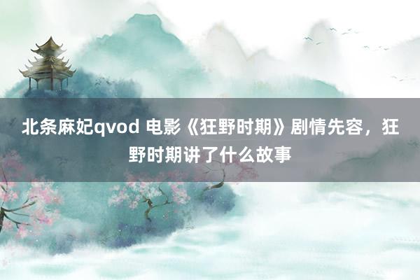 北条麻妃qvod 电影《狂野时期》剧情先容，狂野时期讲了什么故事