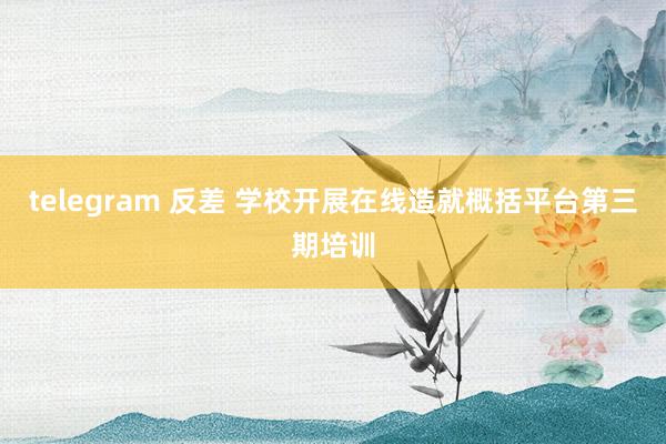 telegram 反差 学校开展在线造就概括平台第三期培训