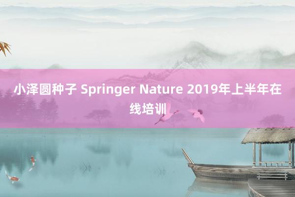 小泽圆种子 Springer Nature 2019年上半年在线培训