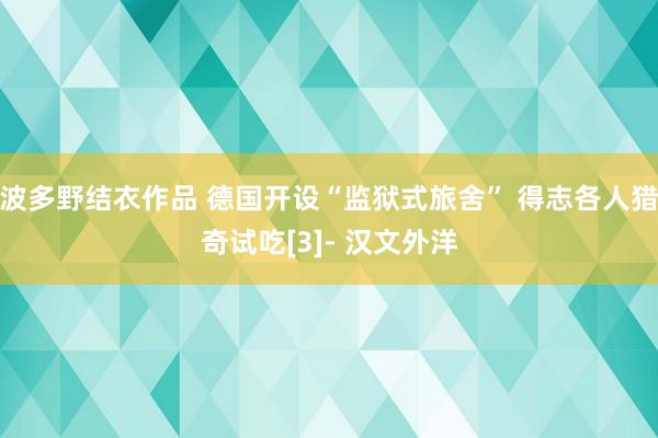 波多野结衣作品 德国开设“监狱式旅舍” 得志各人猎奇试吃[3]- 汉文外洋